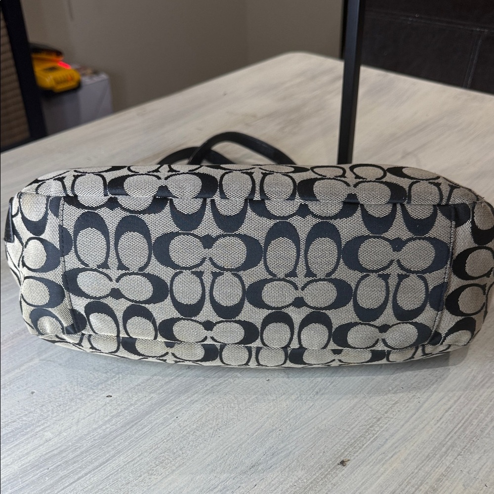 Coach Black and Tan Signature Tote - Picture 7 of 13